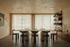 Large Travertine Rectangle Dining Table, in the Style of 1970 Angelo Mangiarotti