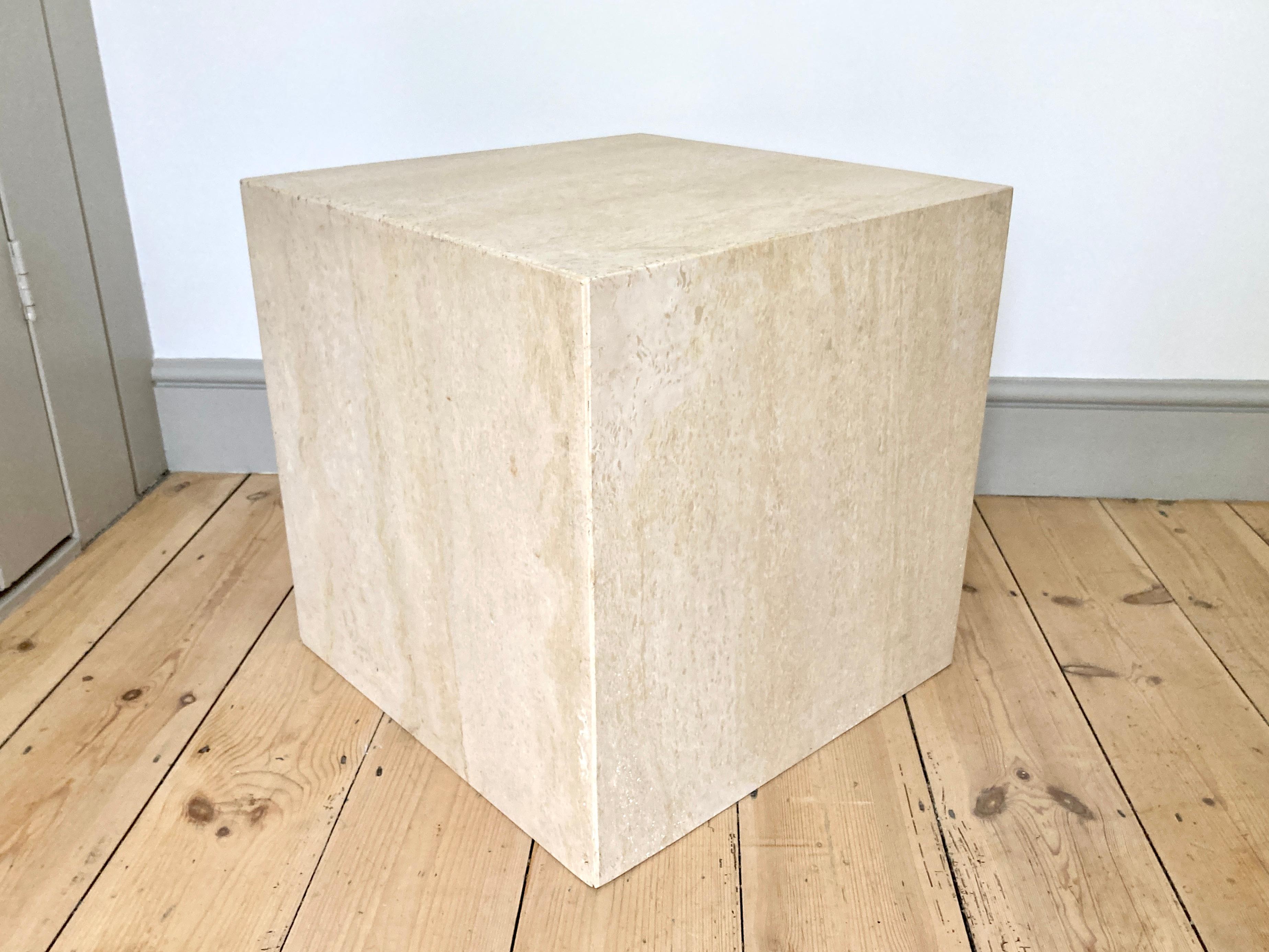 Large Travertine Stone Cube Side Table 12