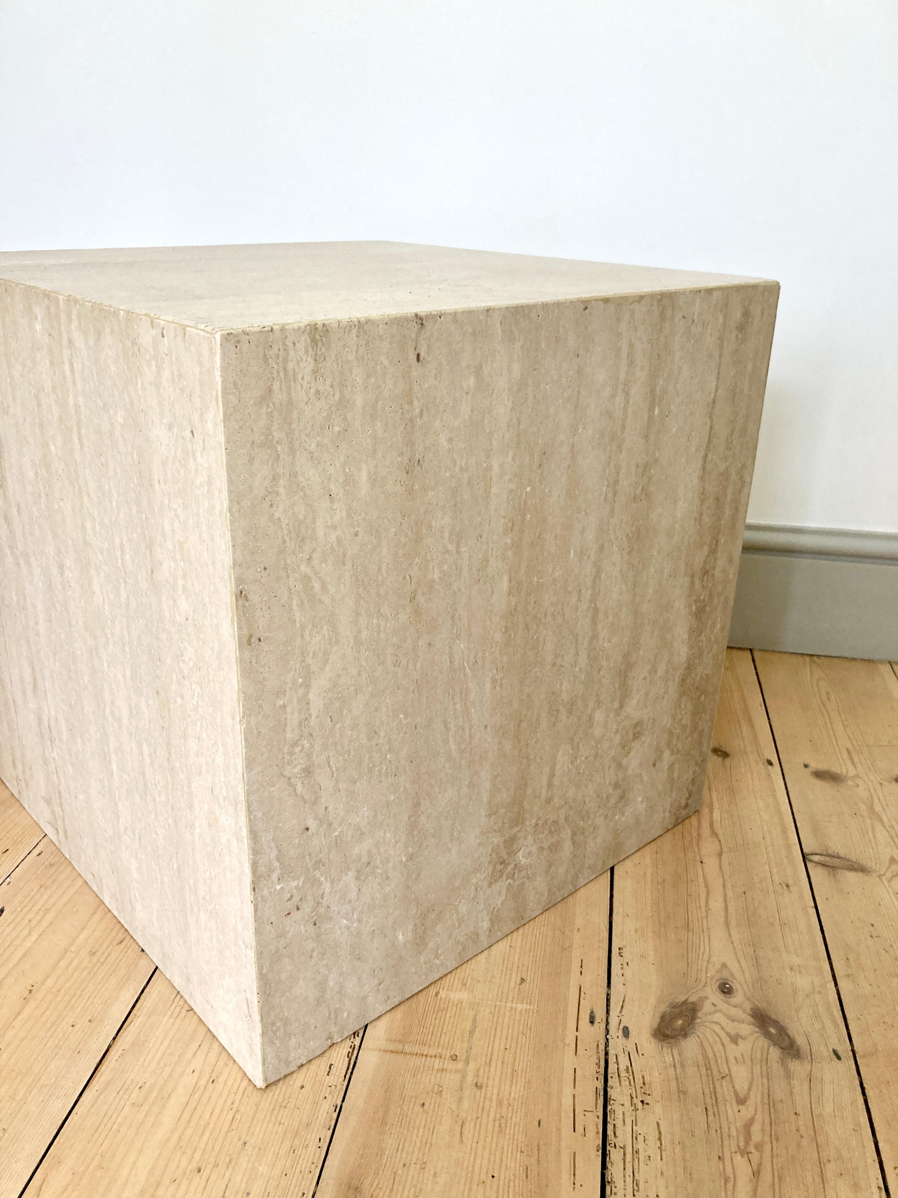 Large Travertine Stone Cube Side Table 3