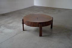LARGE TREE SLAB COFFEE TABLE - GERMANY 1960s
