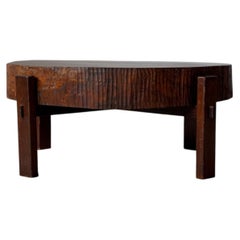 LARGE TREE SLAB COFFEE TABLE - GERMANY 1960s