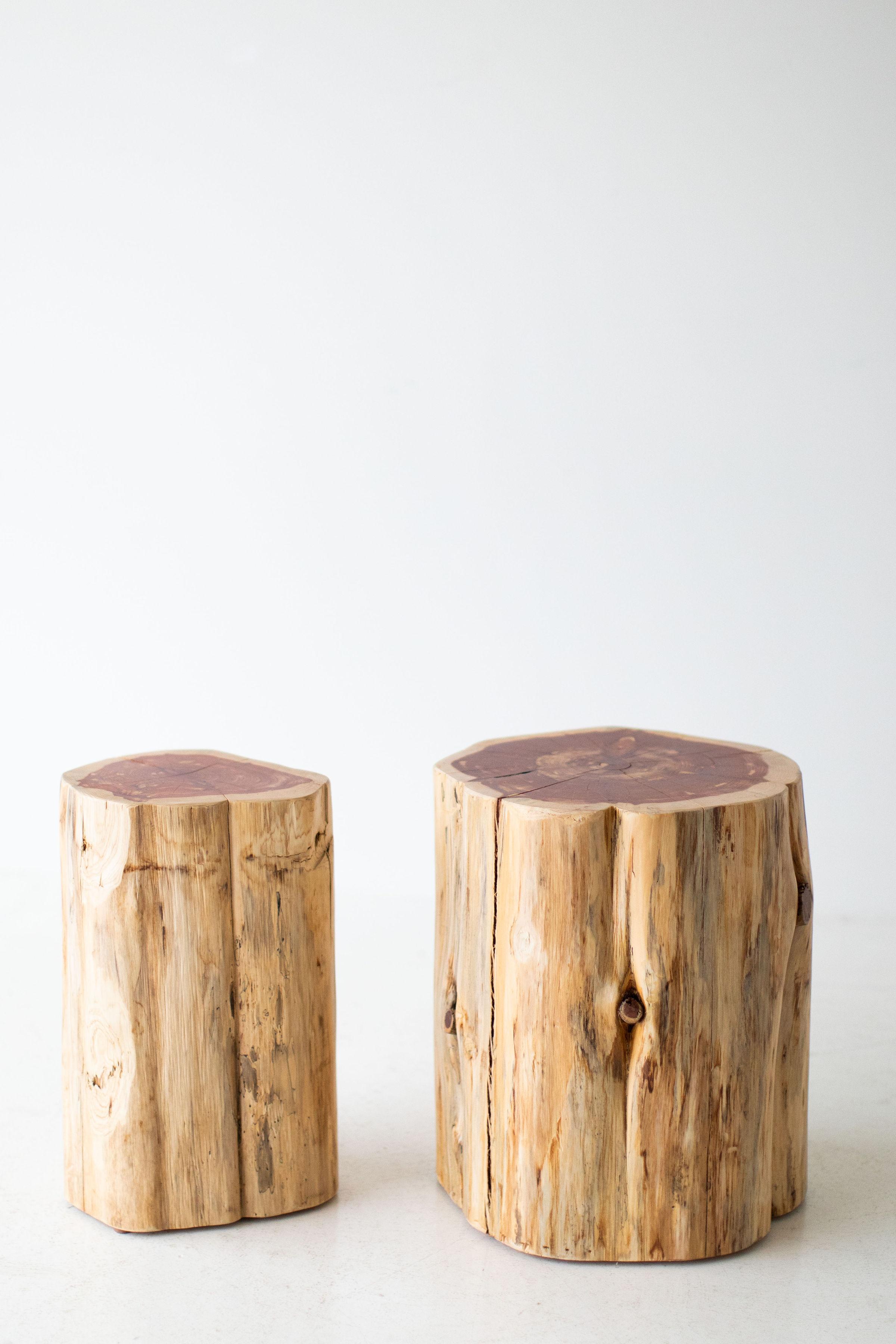 Large Tree Stump Side Tables, Natural In New Condition For Sale In Oak Harbor, OH