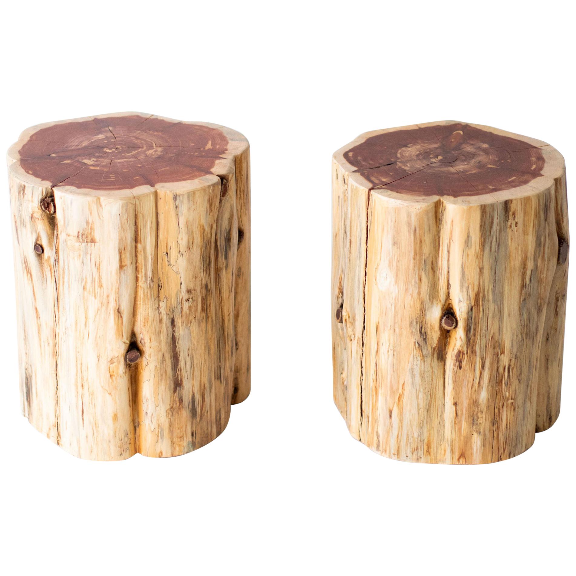 Large Tree Stump Side Tables, Natural