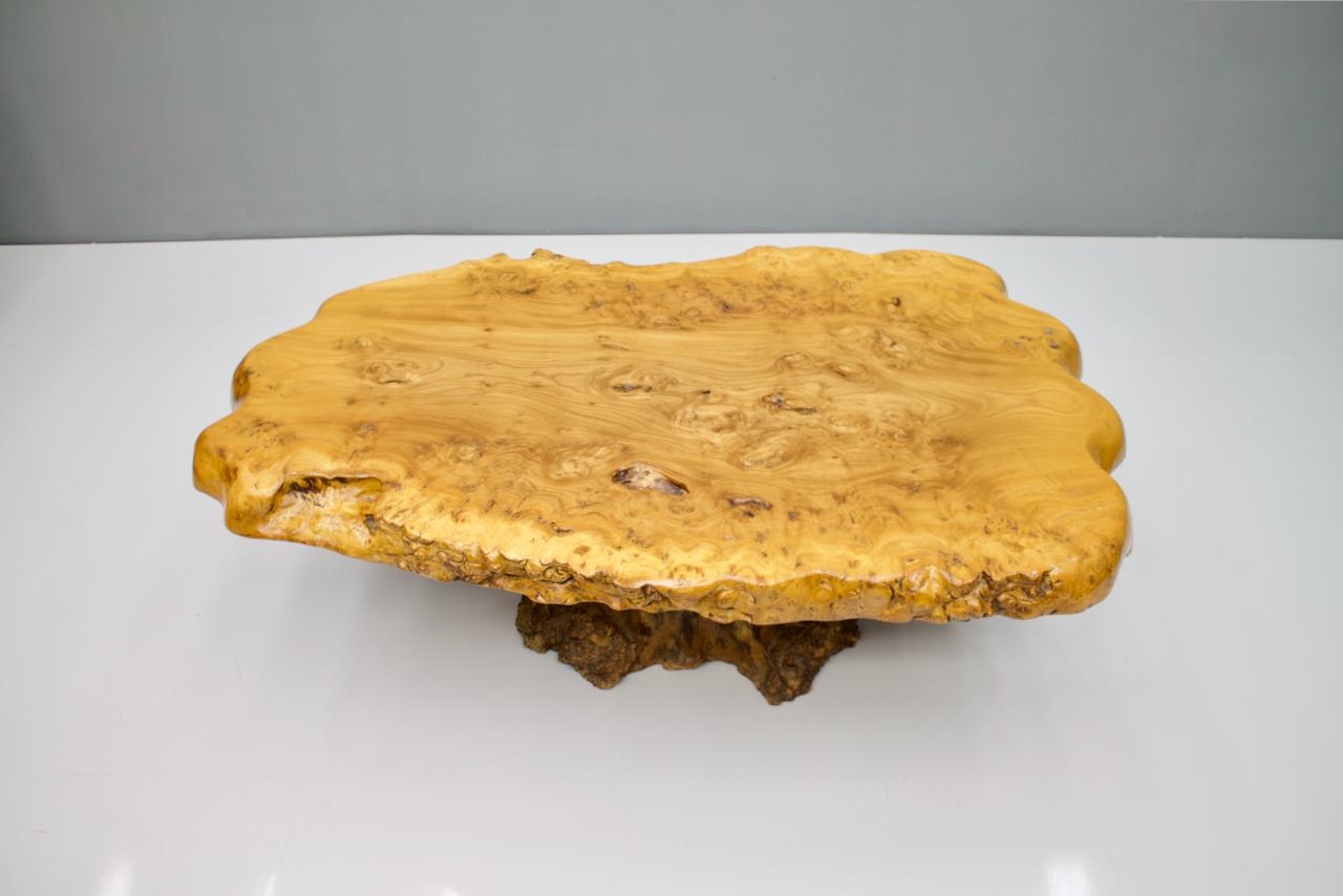 Large Tree Trunk Coffee Table, 1970s Wood For Sale 3