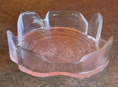 Large Tree Trunk Crystal Bowl by Bengt Edenfalk for Skruf