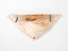 Large triangular 80s ceiling light made of Murano glass by LaMurrina Italy