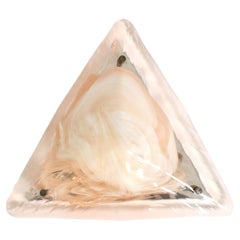 Large triangular 80s ceiling light made of Murano glass by LaMurrina Italy
