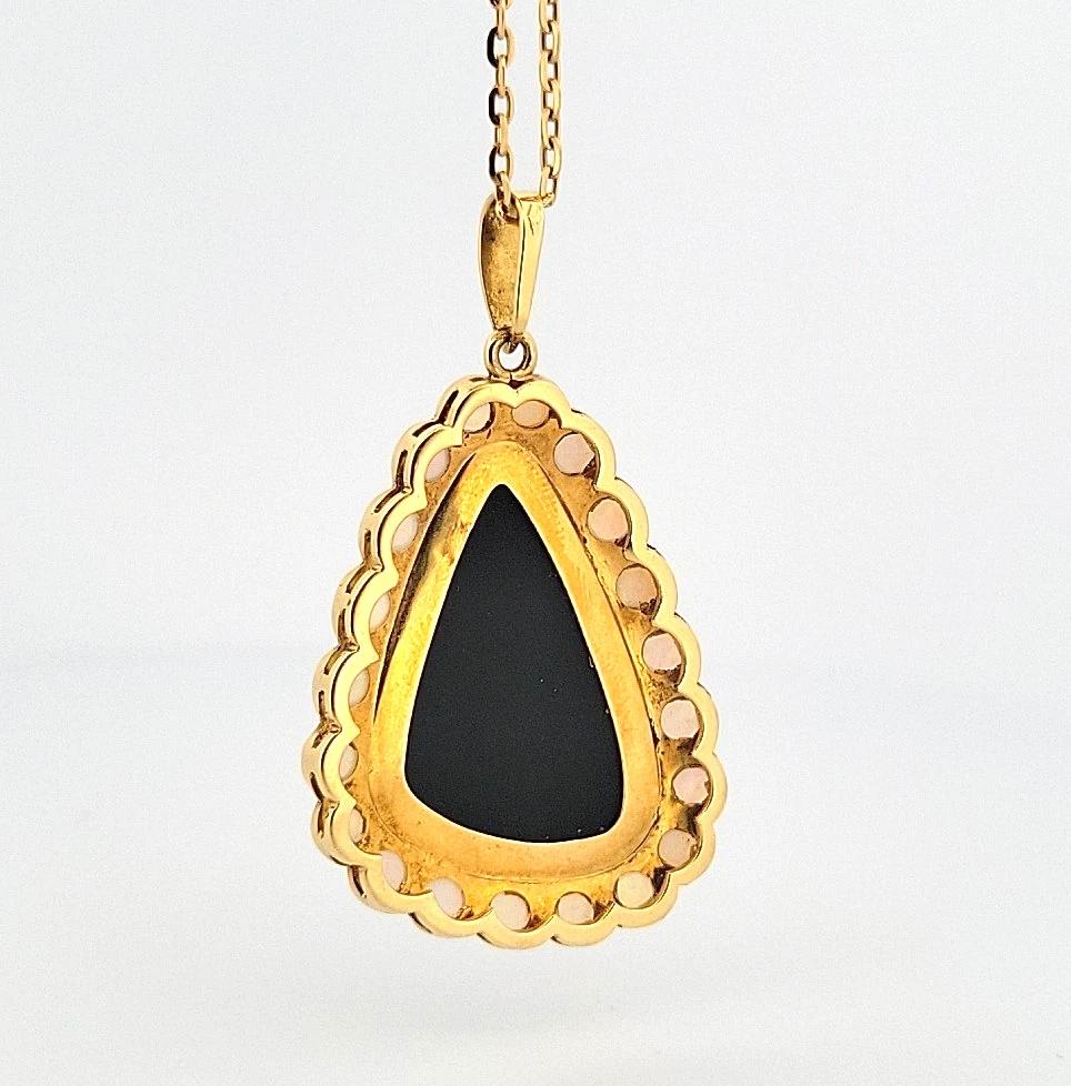 Large Triangular Black Opal Doublet Pendant With … - image 5