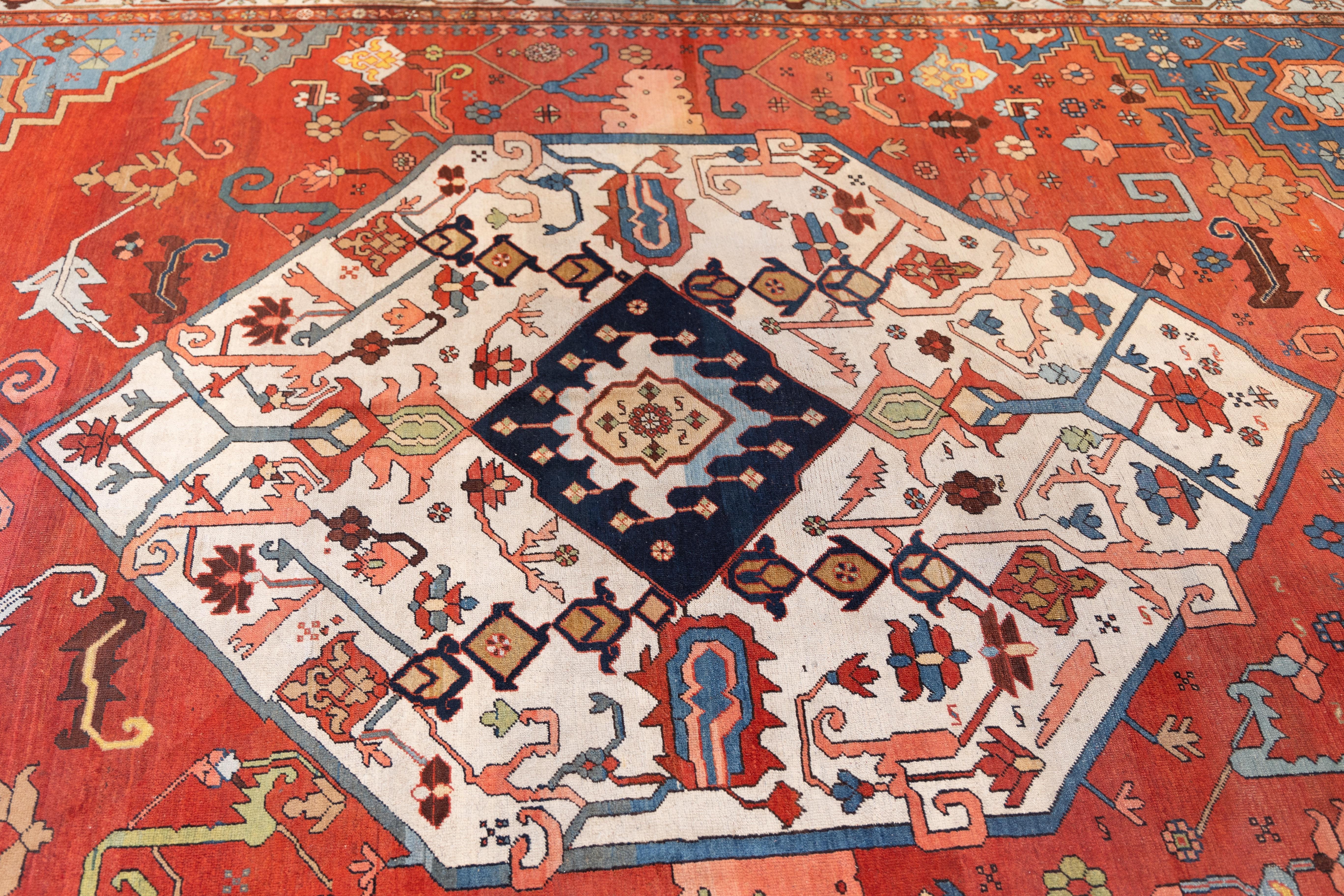 Large  Tribal Bakhaish rug  c.1890 Tejido a mano en venta