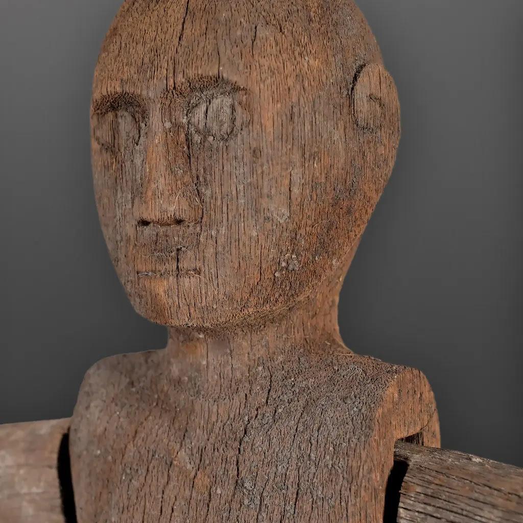 Tribal Grand fétiche tribal de Bornéo en Wood AGE - Sculpture ethnique indonésienne en vente