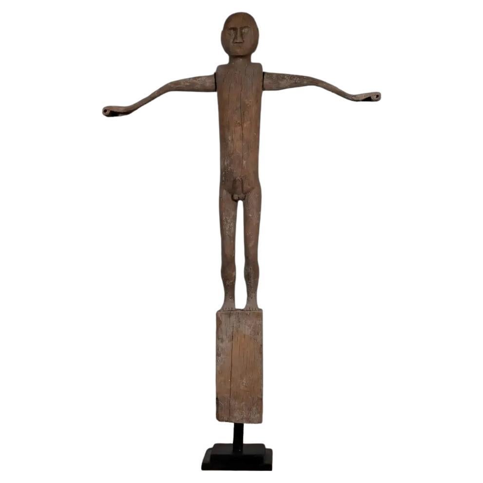Grand fétiche tribal de Bornéo en Wood AGE - Sculpture ethnique indonésienne