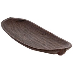 Used Large Tribal Hand Hewn Wooden Tray Mentawai Island, Mid-Late 20th Century