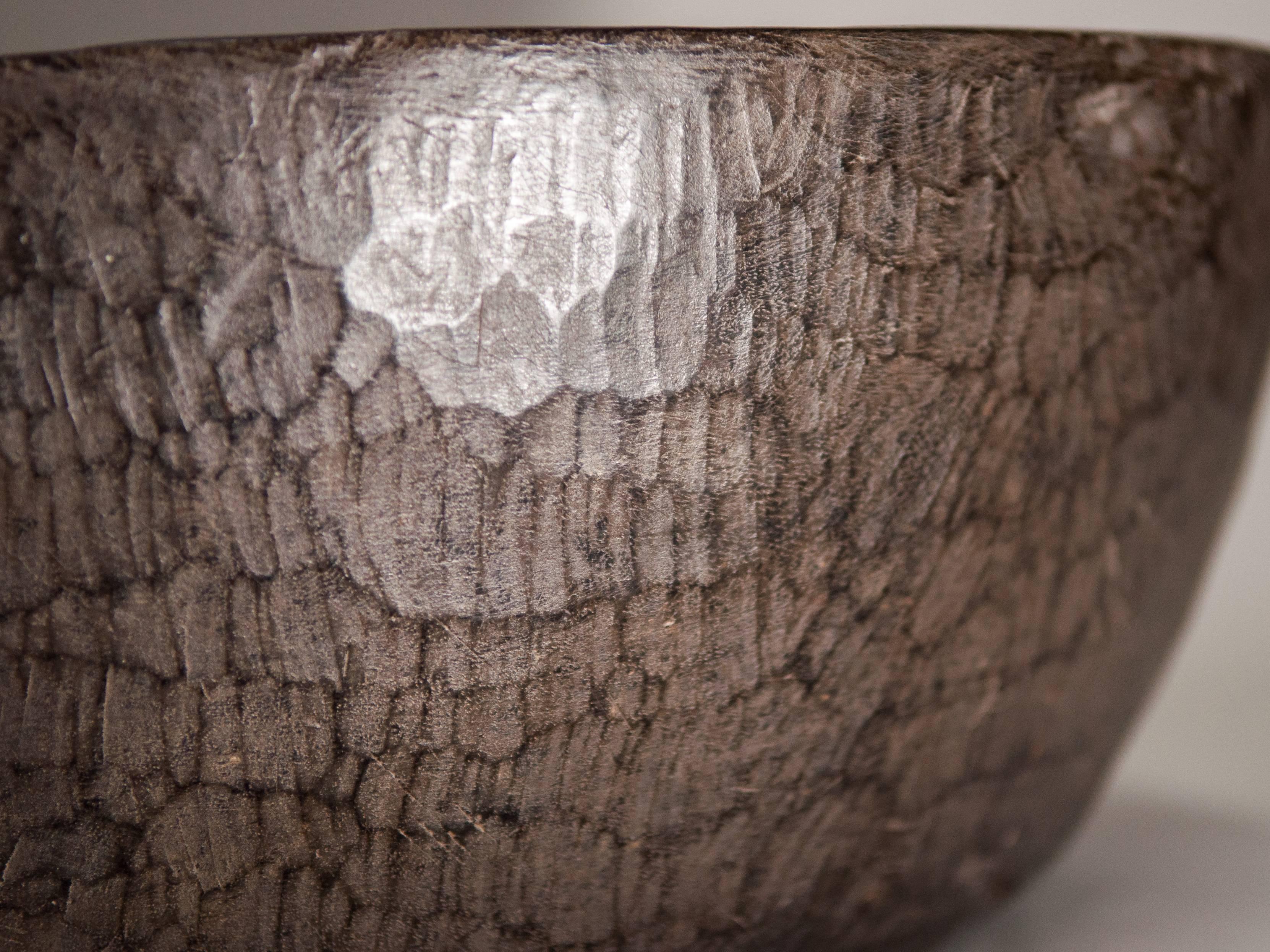 Large Tribal Ironwood Bowl from the Dayak of Borneo, Mid-20th Century 4