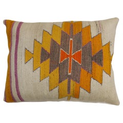 Large Tribal Kilim Turkish Rug Pillow