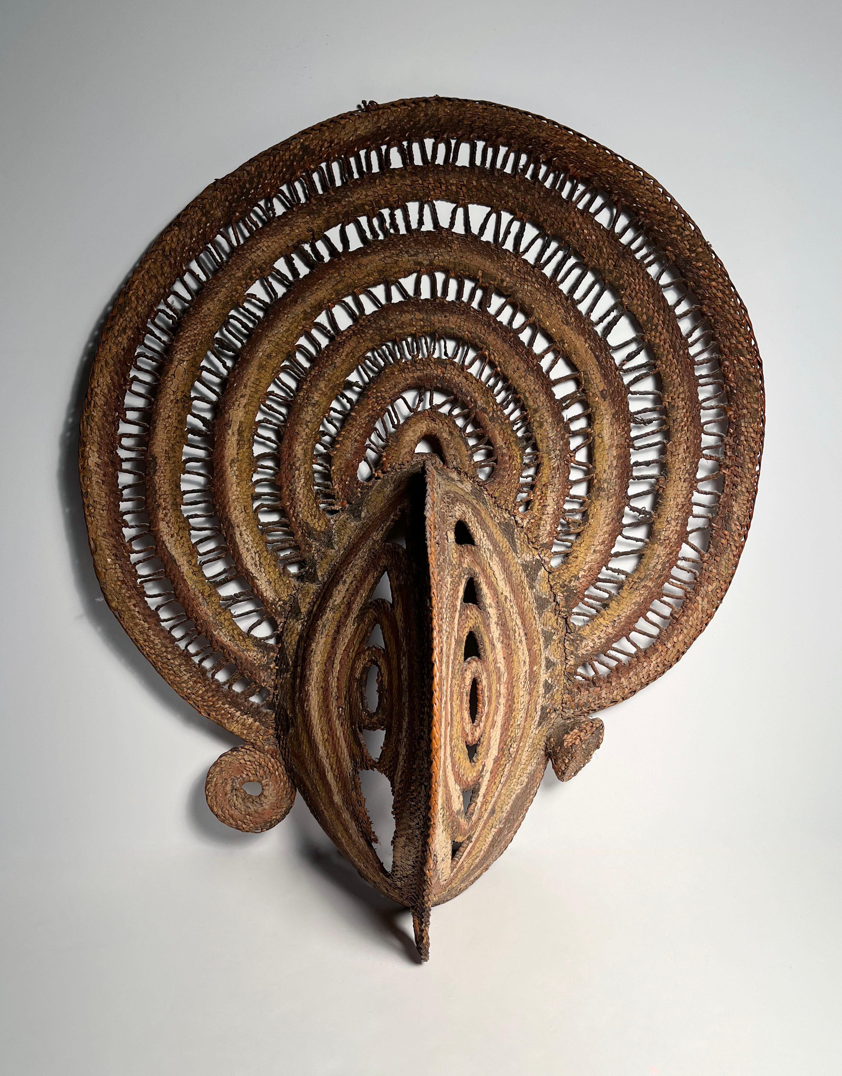 Papua New Guinean Large Tribal / Oceanic Polychrome Yam Mask from Papua New Guinea For Sale