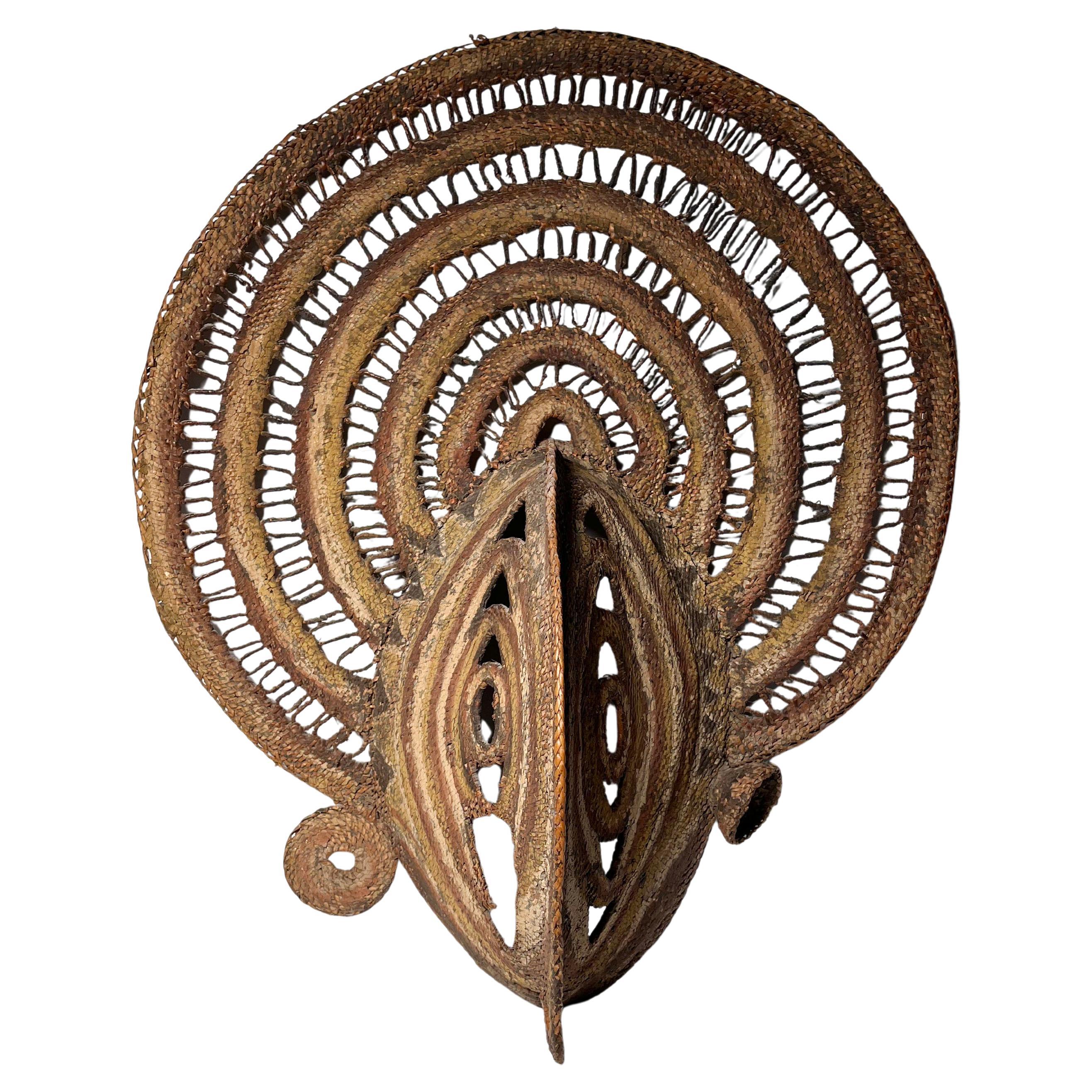 Large Tribal / Oceanic Polychrome Yam Mask from Papua New Guinea