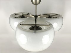 Large Triclinio White Glass Fixture by Vico Magistretti