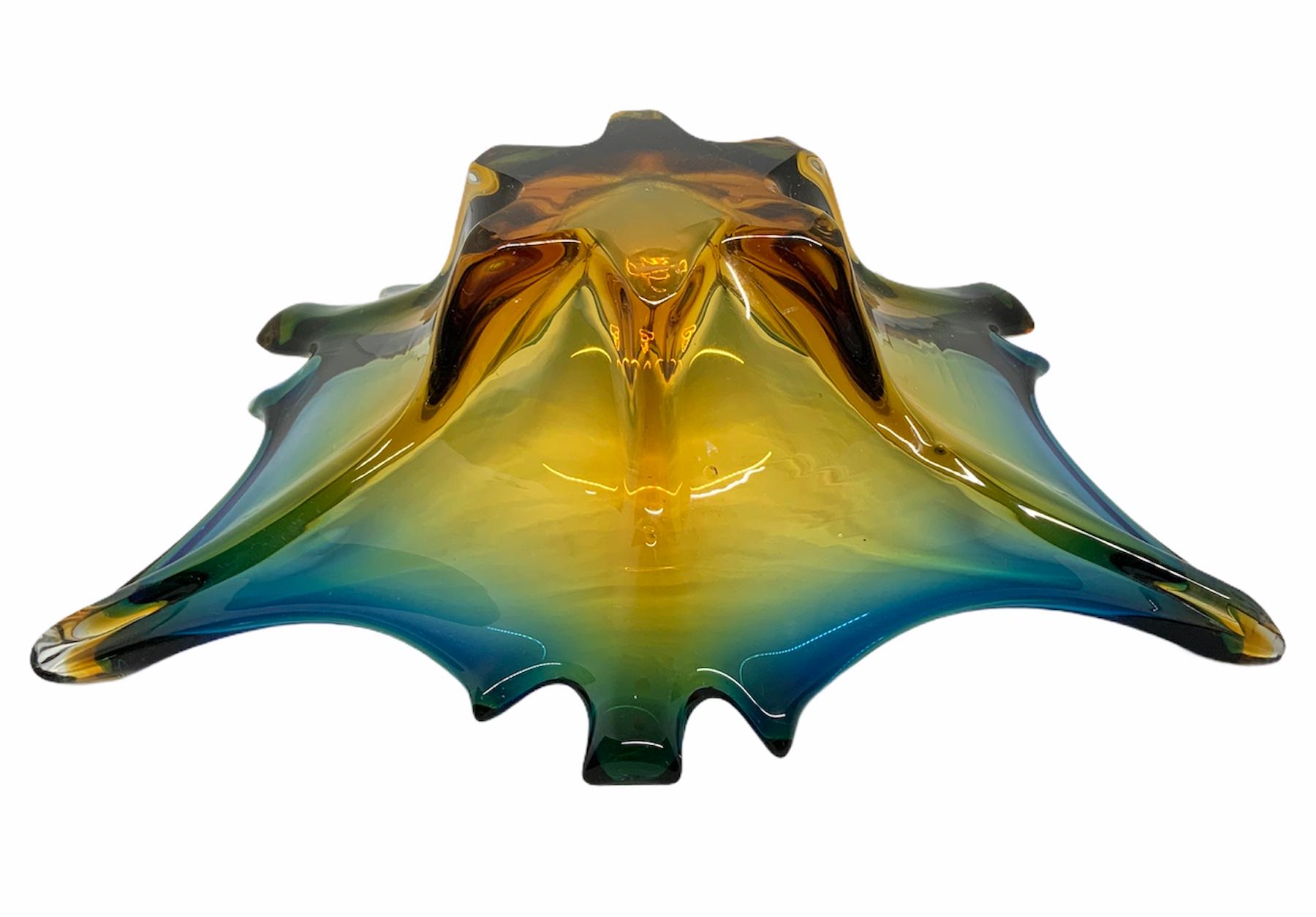 Modern Large Tricolor Murano Glass Bowl/Centerpiece