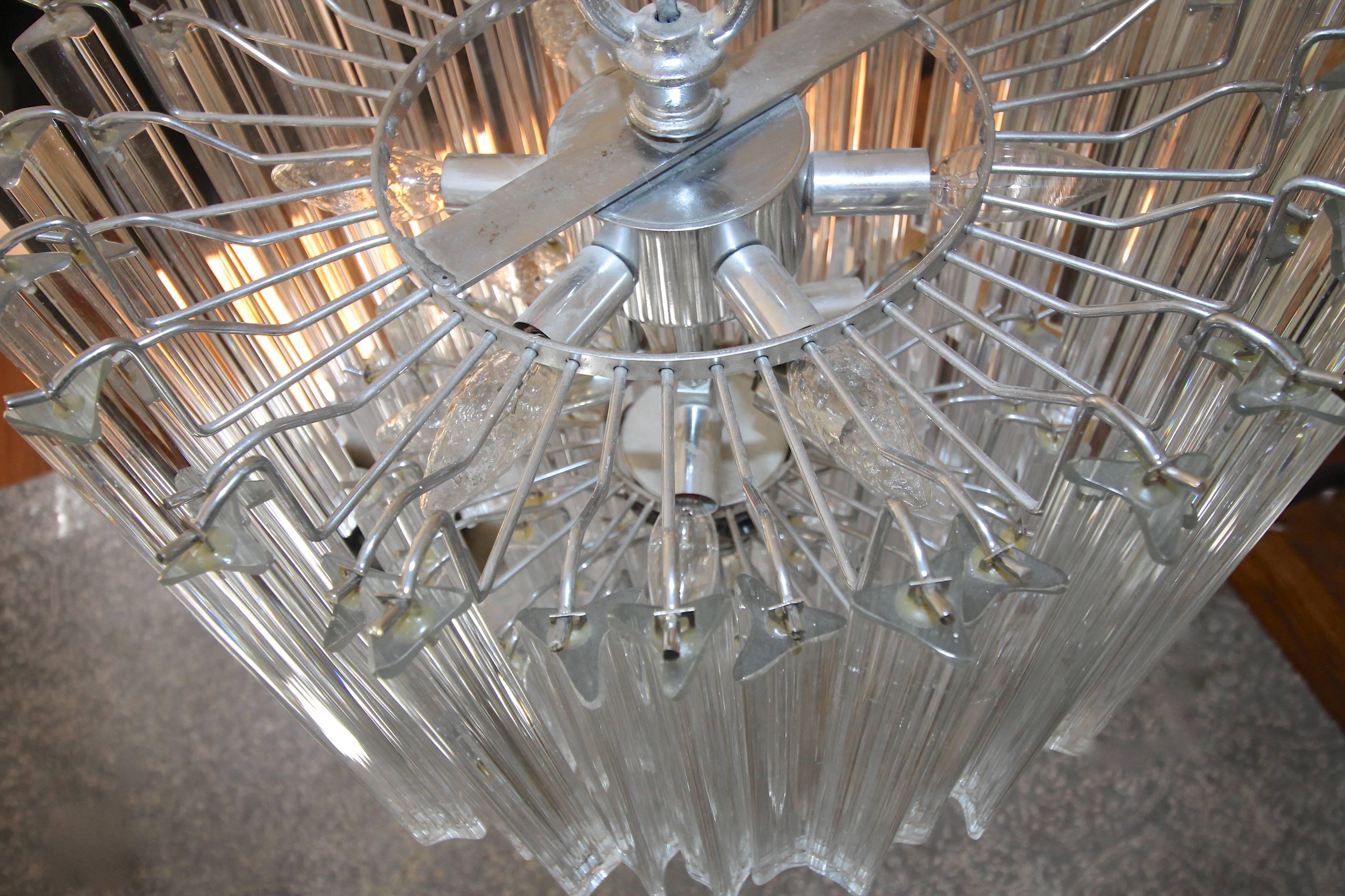Gran araña de cristal de Murano de Triedi Metal