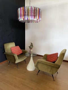 Large Triedri Murano Glass Chandelier, 265 Multicolored and Clear Prism