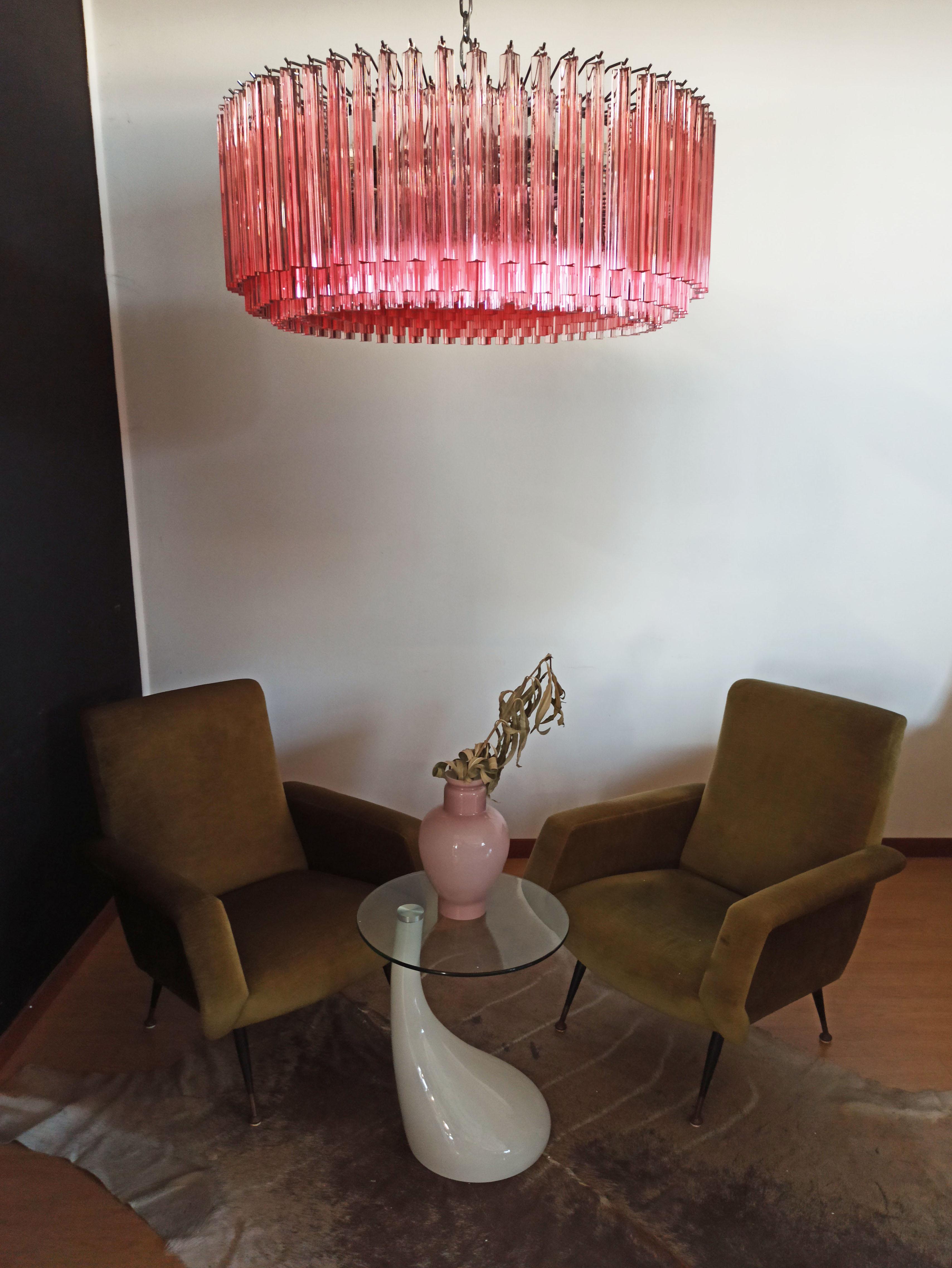 large pink chandelier