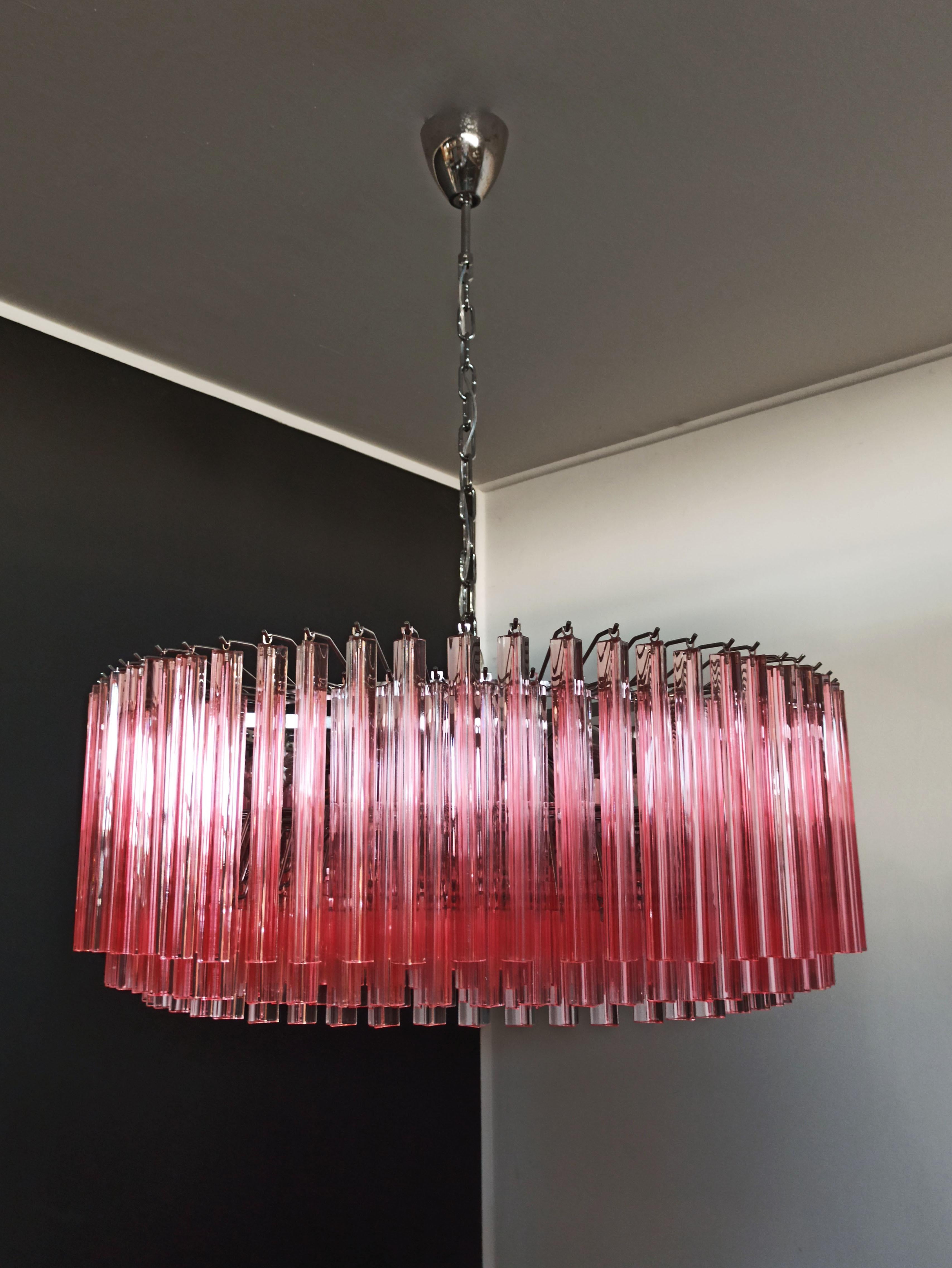 pink glass chandelier