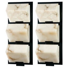 Large 'Triple Block Metal' Model #230 Sconce in the Manner of Pierre Chareau