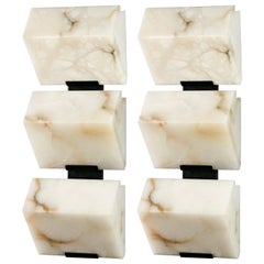 Large 'Triple Block' Model #230 Alabaster Sconce in the Manner of Pierre Chareau