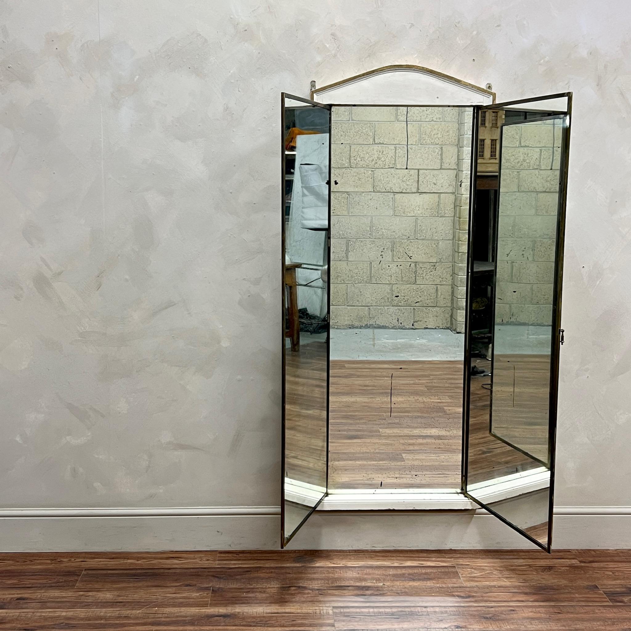 Hand-Crafted Large Triptych Miroir Brot French Mirror