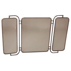 Large Triptych Mirror, Bakelite and Chrome, Spain, 1940s