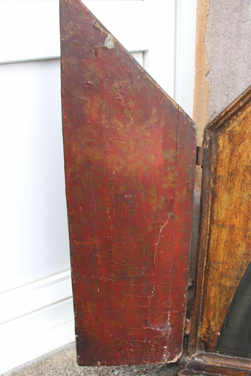 Großes Triptychon Gemalte Tafel der Jungfrau Maria, 18. Jahrhundert Italienisch im Zustand „Relativ gut“ im Angebot in Charmes, FR