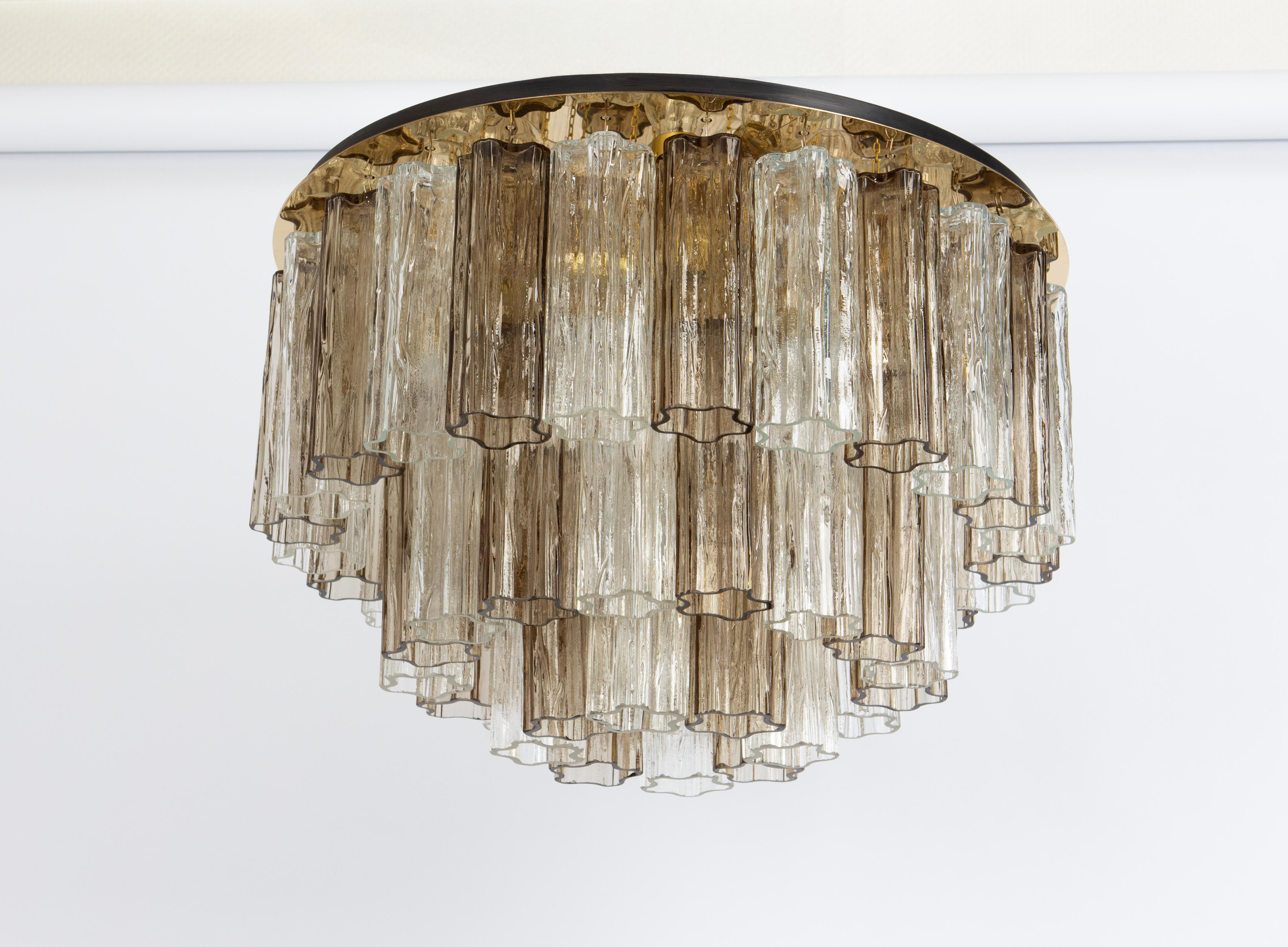 Ottone Grande incasso in vetro di Murano Tronchi Design/One per Kalmar, Austria, anni '60 in vendita