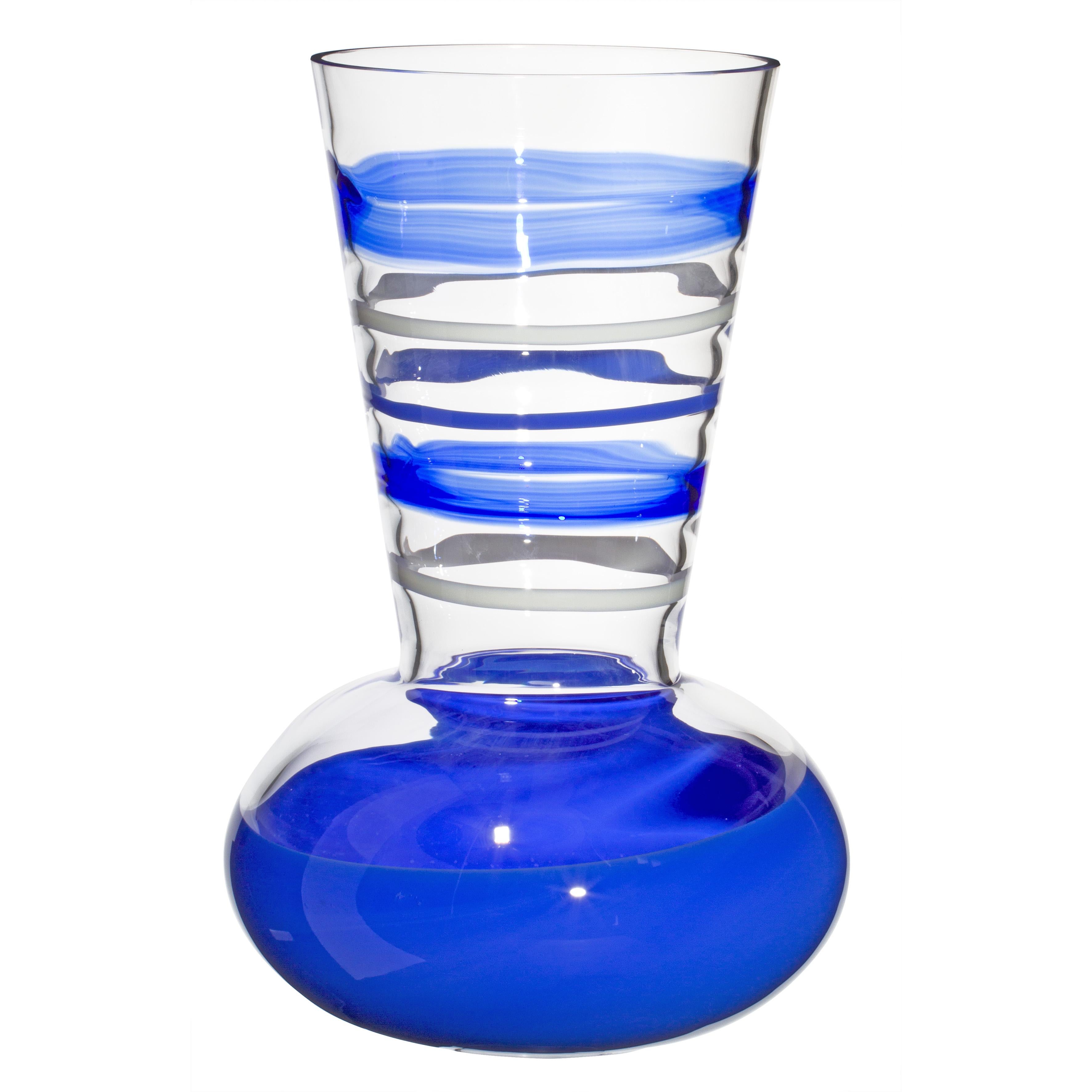 Große Troncosfera-Vase in Lapis, Elfenbein und Blau von Carlo Moretti