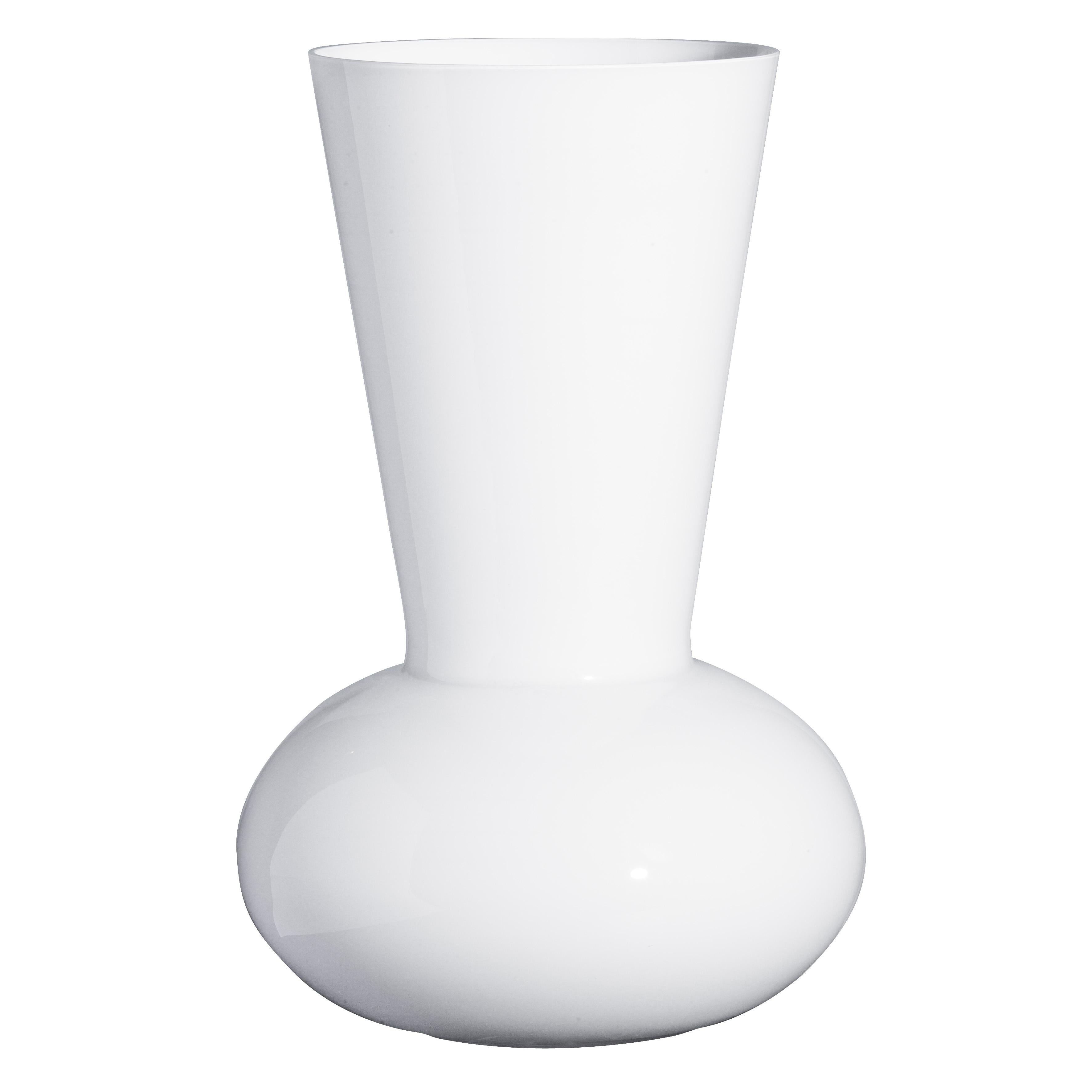 Grand vase Troncosfera blanc en blanc par Carlo Moretti