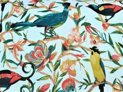 Large Tropical Island Solid Wood Linen Bench