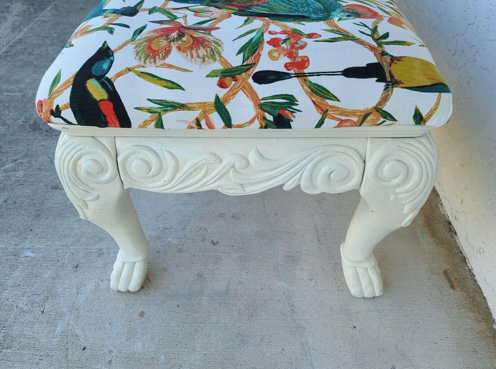 20th Century Large Tropical Island Solid Wood Linen Bench For Sale