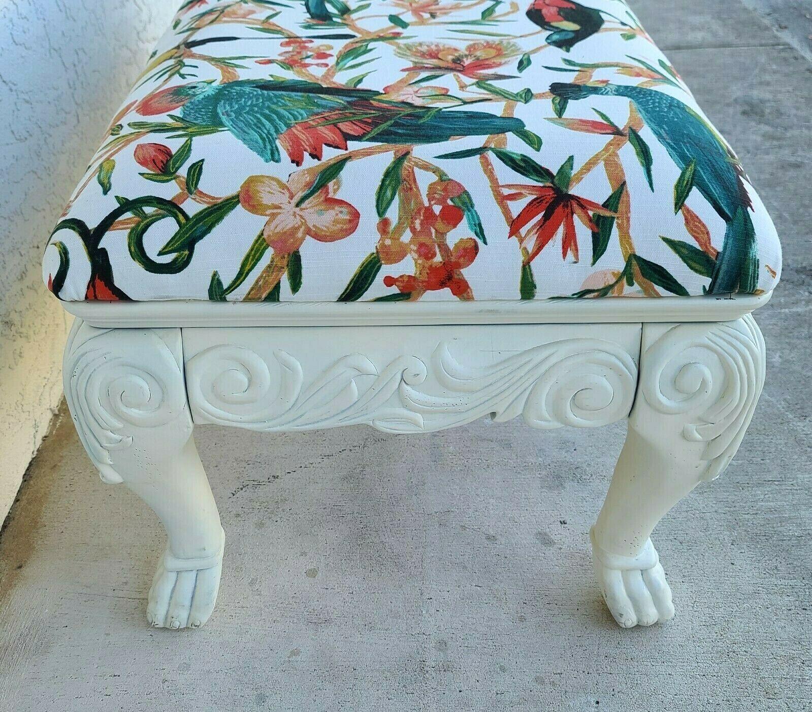 Large Tropical Island Solid Wood Linen Bench For Sale 1