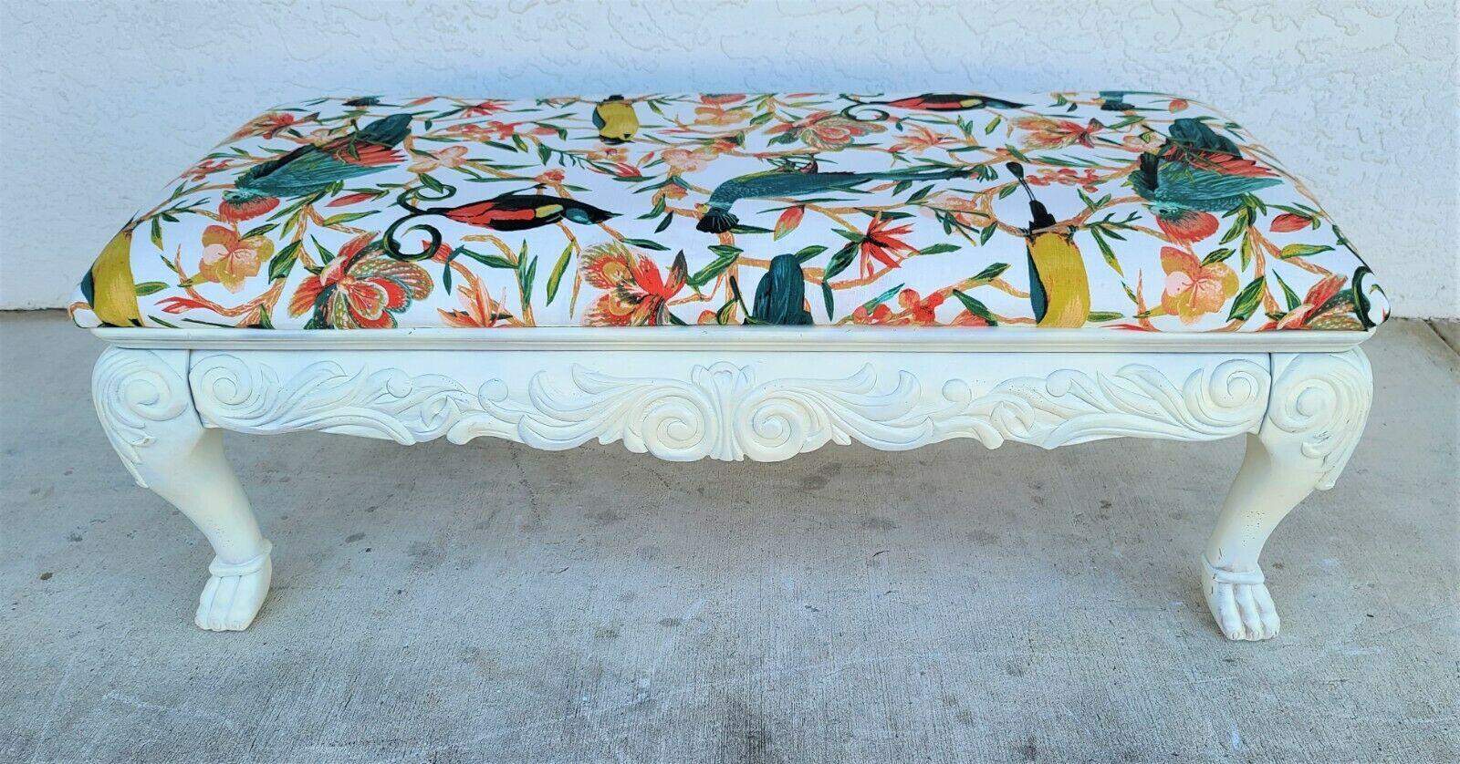 Large Tropical Island Solid Wood Linen Bench For Sale 2
