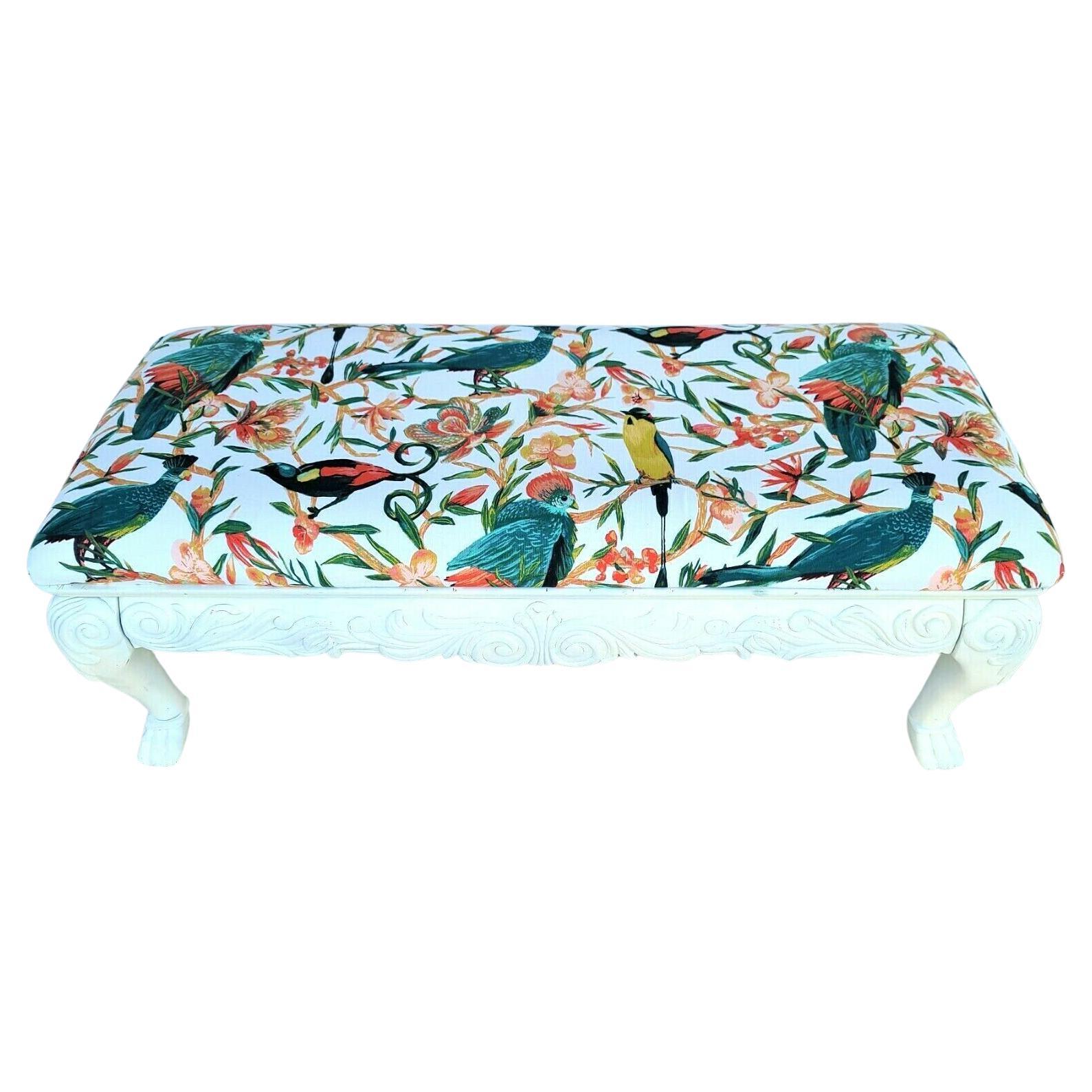 Large Tropical Island Solid Wood Linen Bench For Sale