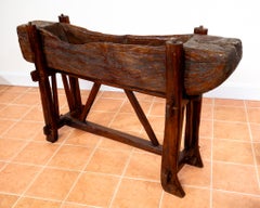 Monumental Trough Planter & Stand Large French Rustic Oak XL Serving Bar Antique