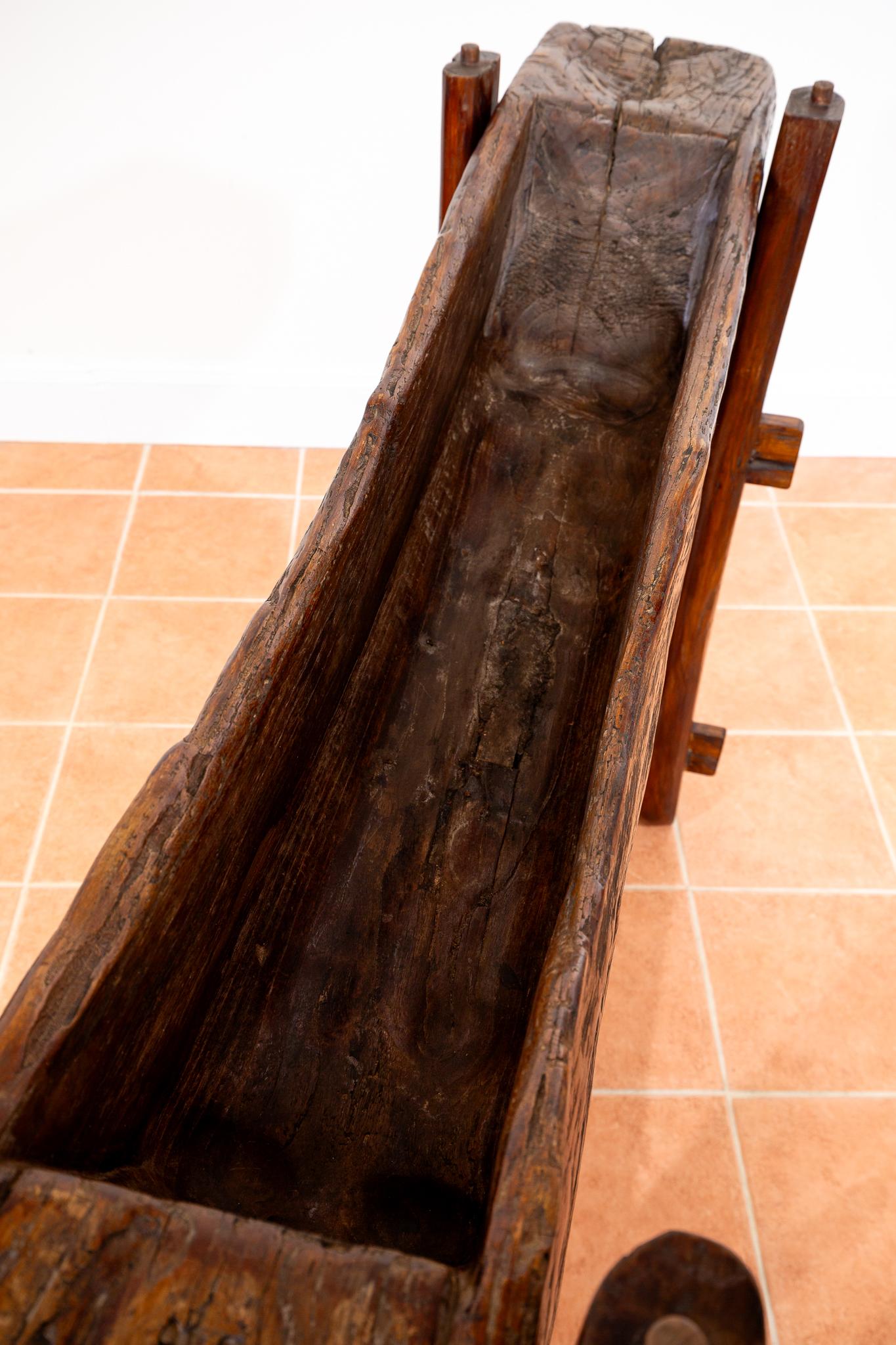 Großer Trog Pflanzgefäß auf Stand Rustikale Französisch Eiche Brutalist XL Antike Bar servieren im Angebot 13