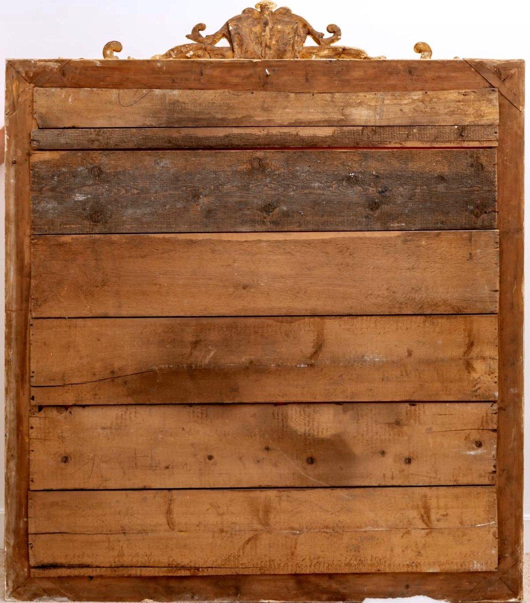 Großer Trumeau-Spiegel - Vergoldetes Holz mit 24 Karat Blatt - XIX. - Stil Louis XV (Louis XV.) im Angebot