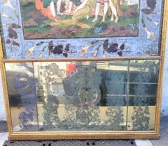 Large Trumeau Mirror With Wallpaper, Italy, 18th Century