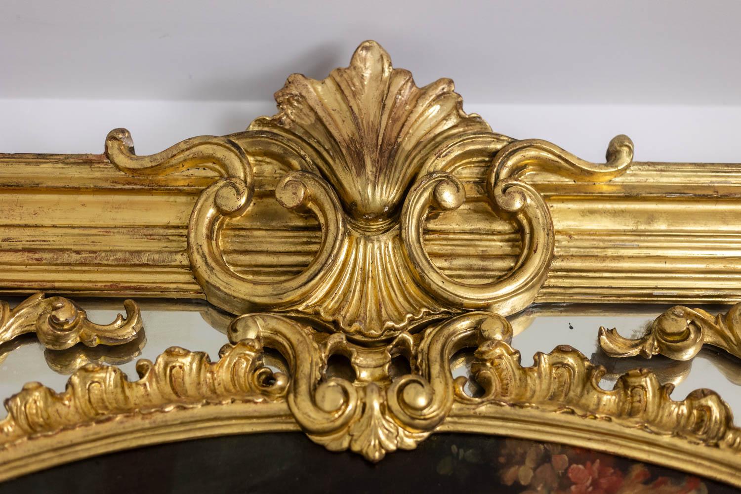 Gran trumeau, o espejo de cuentas, estilo Luis XV. 1950s. en Excelente estado para la venta en Saint-Ouen, FR