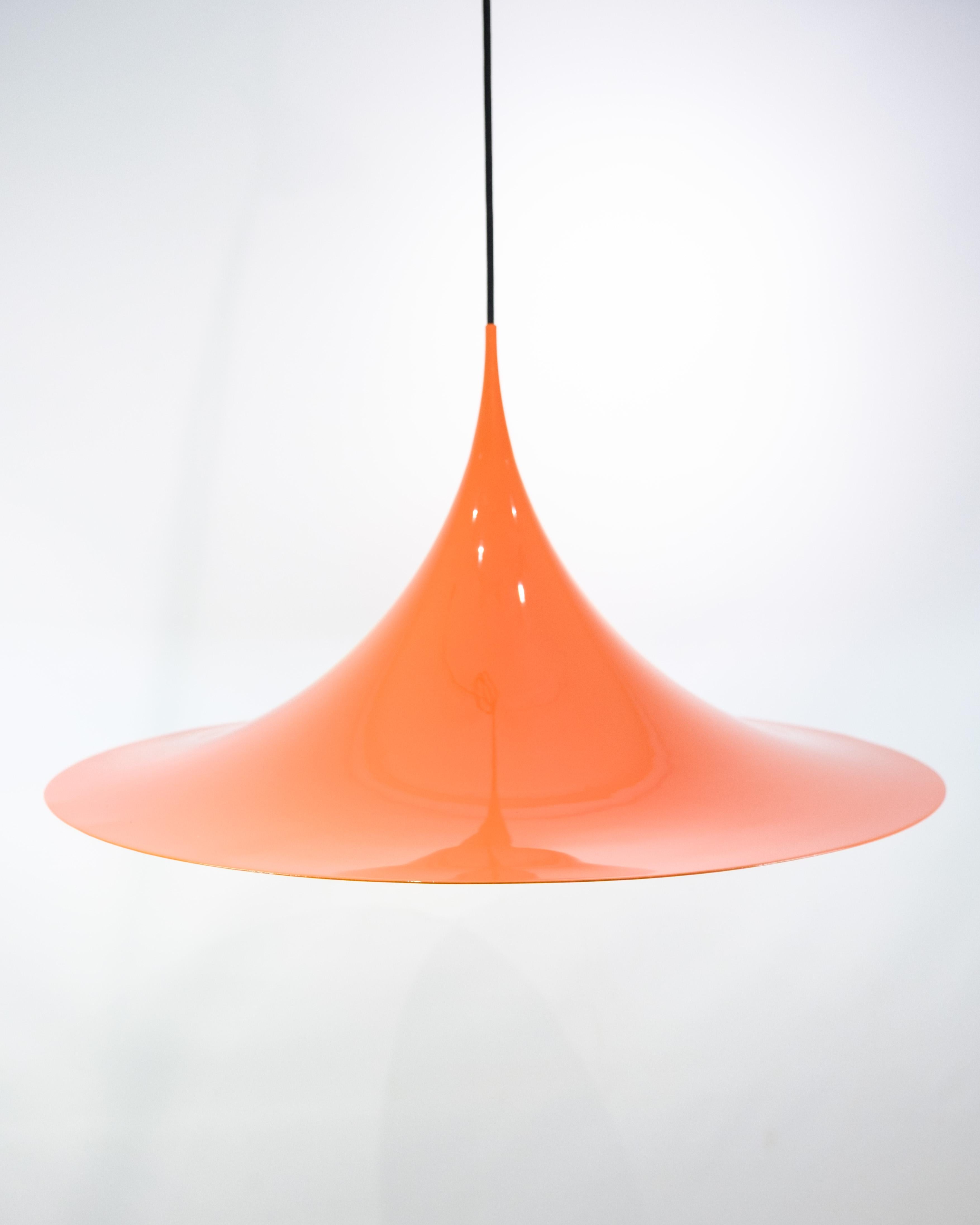 Mid-Century Modern Large pendentif trompette en orange de Claus Bonderup pour Fog & Mørup des années 1970 en vente