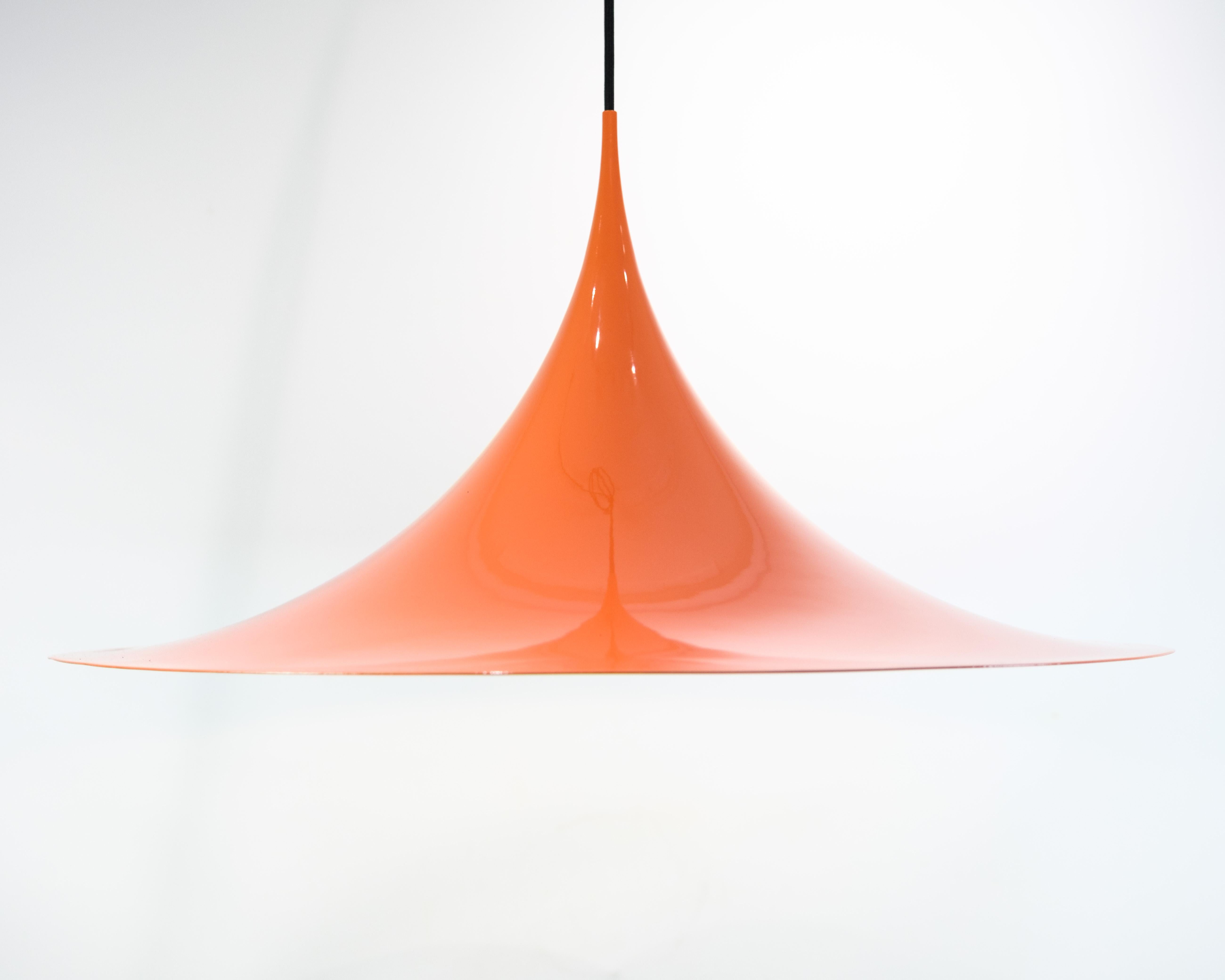 Fin du 20e siècle Large pendentif trompette en orange de Claus Bonderup pour Fog & Mørup des années 1970 en vente