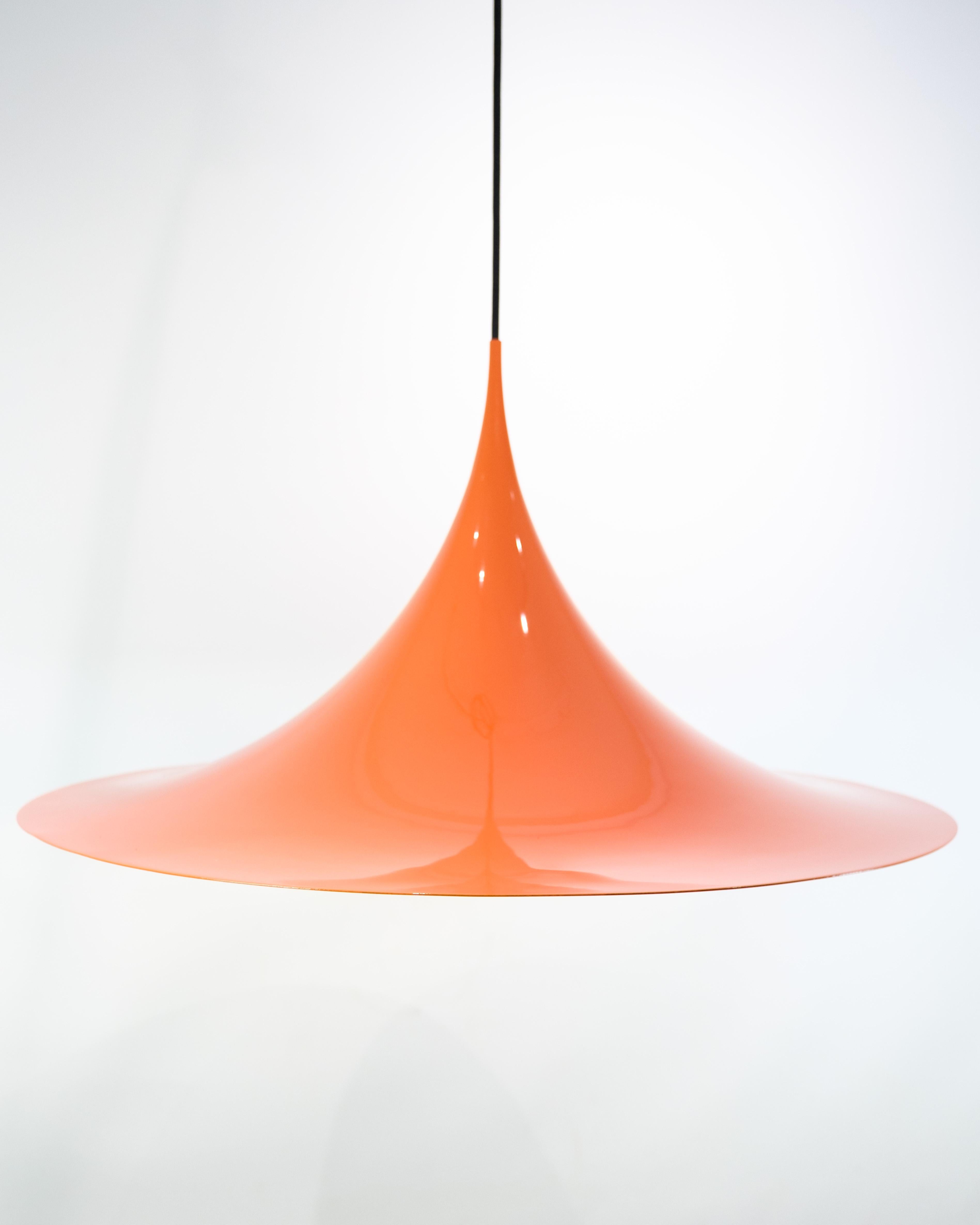 Aluminium Large pendentif trompette en orange de Claus Bonderup pour Fog & Mørup des années 1970 en vente