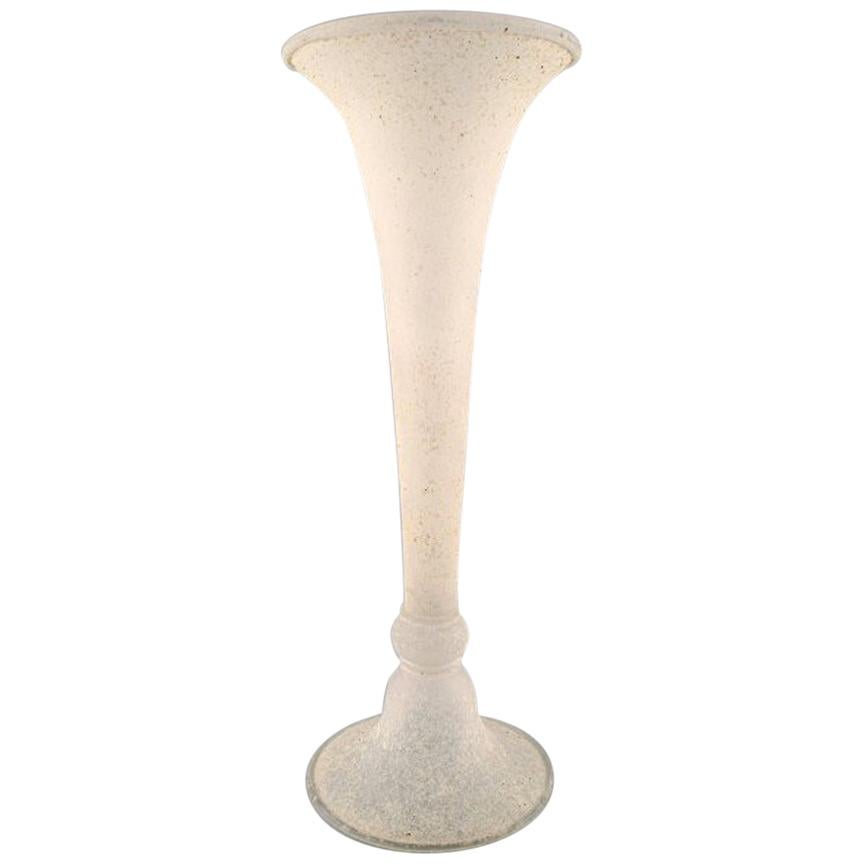 Large Trumpet Shaped Murano Vase in Mouth Blown Art Glass, 1960s