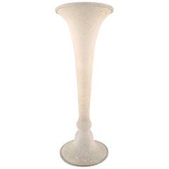 Large Trumpet Shaped Murano Vase in Mouth Blown Art Glass, 1960s