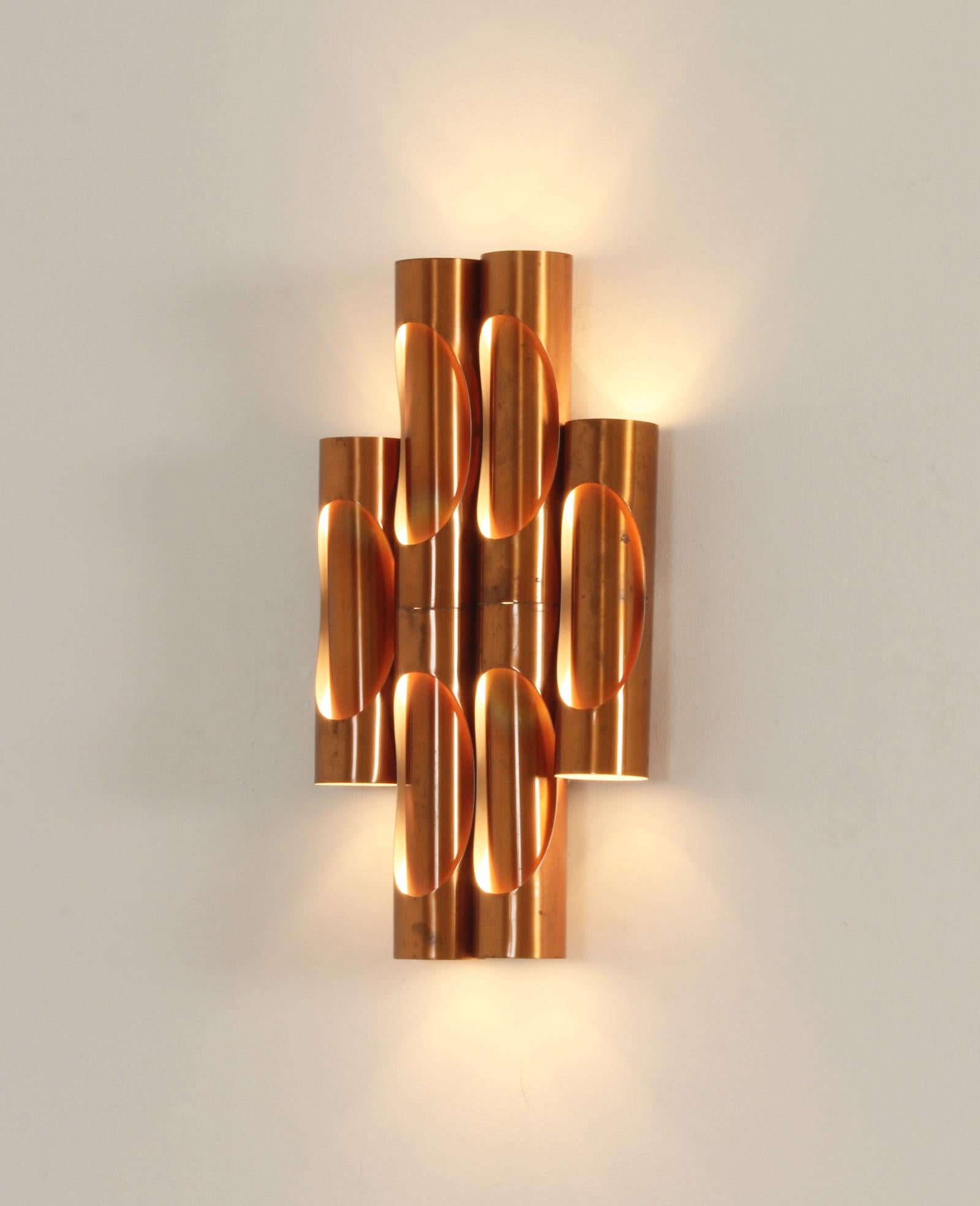 Gran Lámpara Tubular de Cobre, España, Años 60 en venta 3